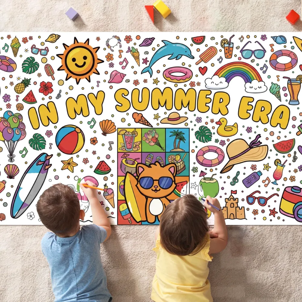 Summer Giant Coloring Poster/Tablecloth, view 3