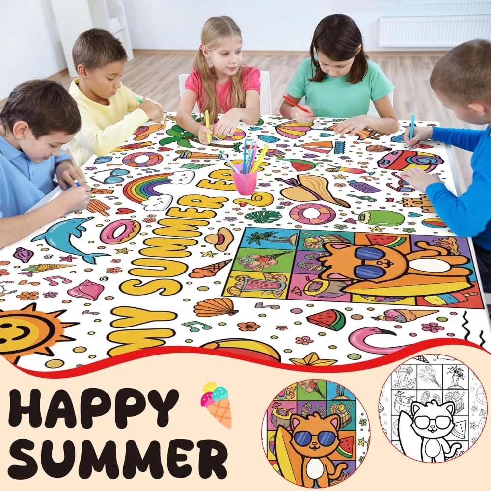 Summer Giant Coloring Poster/Tablecloth, view 5