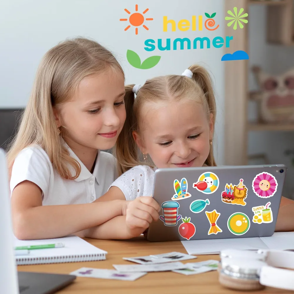 Summer Stickers 100 PCS Hawaiian Beach Stickers for Kids, view 5