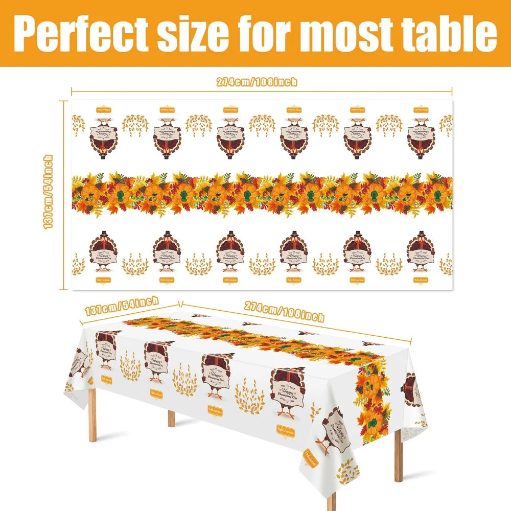 Thanksgiving Bingo with 3 Pack Thanksgiving Tablecloth, view 4