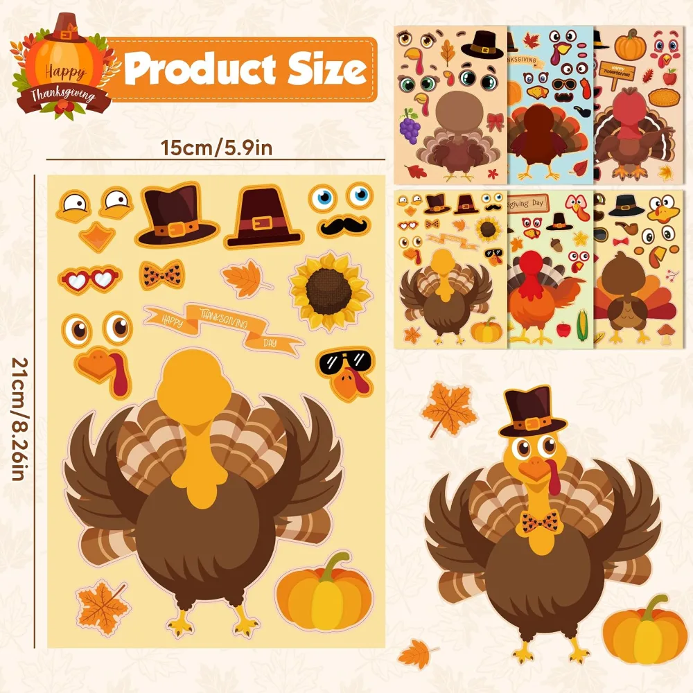 Thanksgiving Bingo with Thanksgiving Stickers, view 3