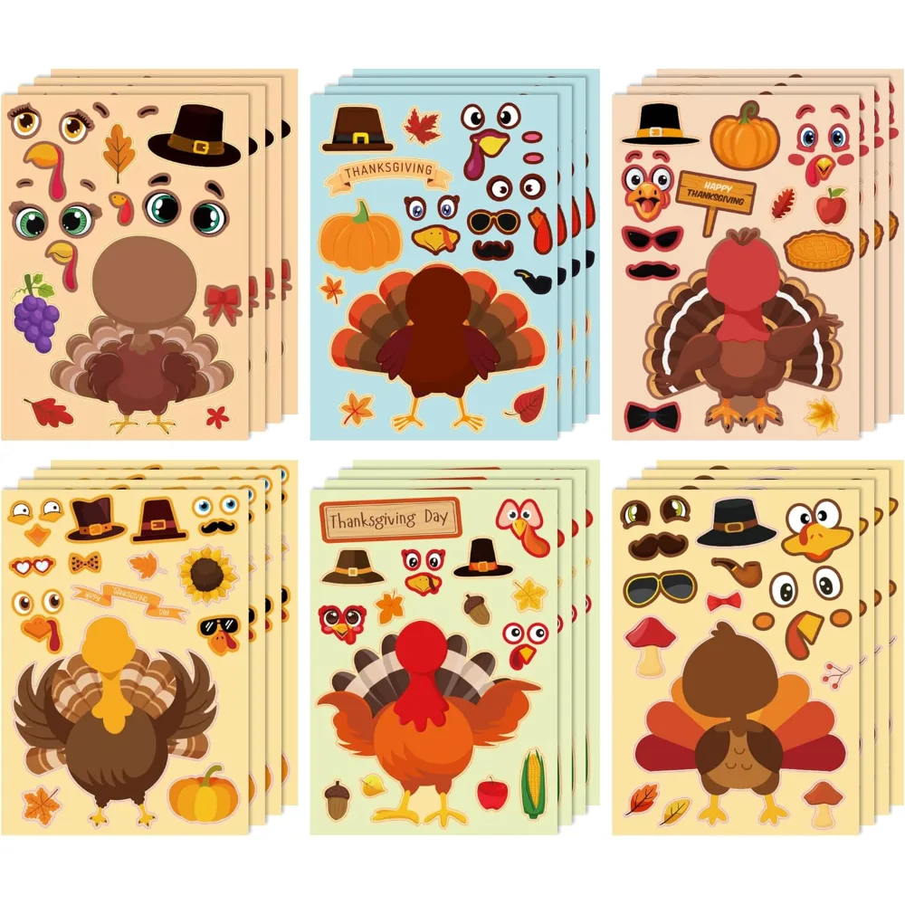 Thanksgiving Bingo with Thanksgiving Stickers