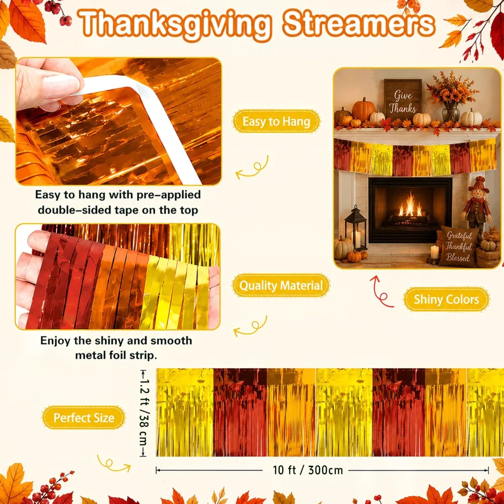 Thanksgiving Decorations 2 PCS Thanksgiving Banner Streamers, view 2