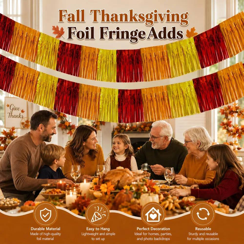 Thanksgiving Decorations 2 PCS Thanksgiving Banner Streamers, view 3