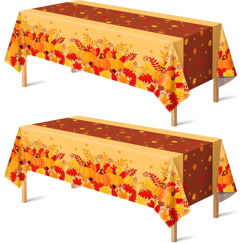 Thanksgiving Decorations Plastic Fall Tablecloth