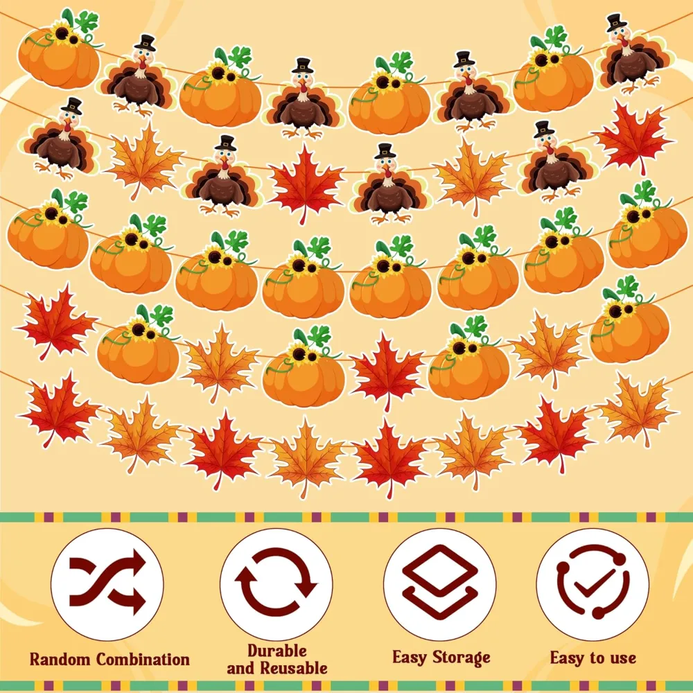 Thanksgiving Decorative Stickers and Garland, view 4