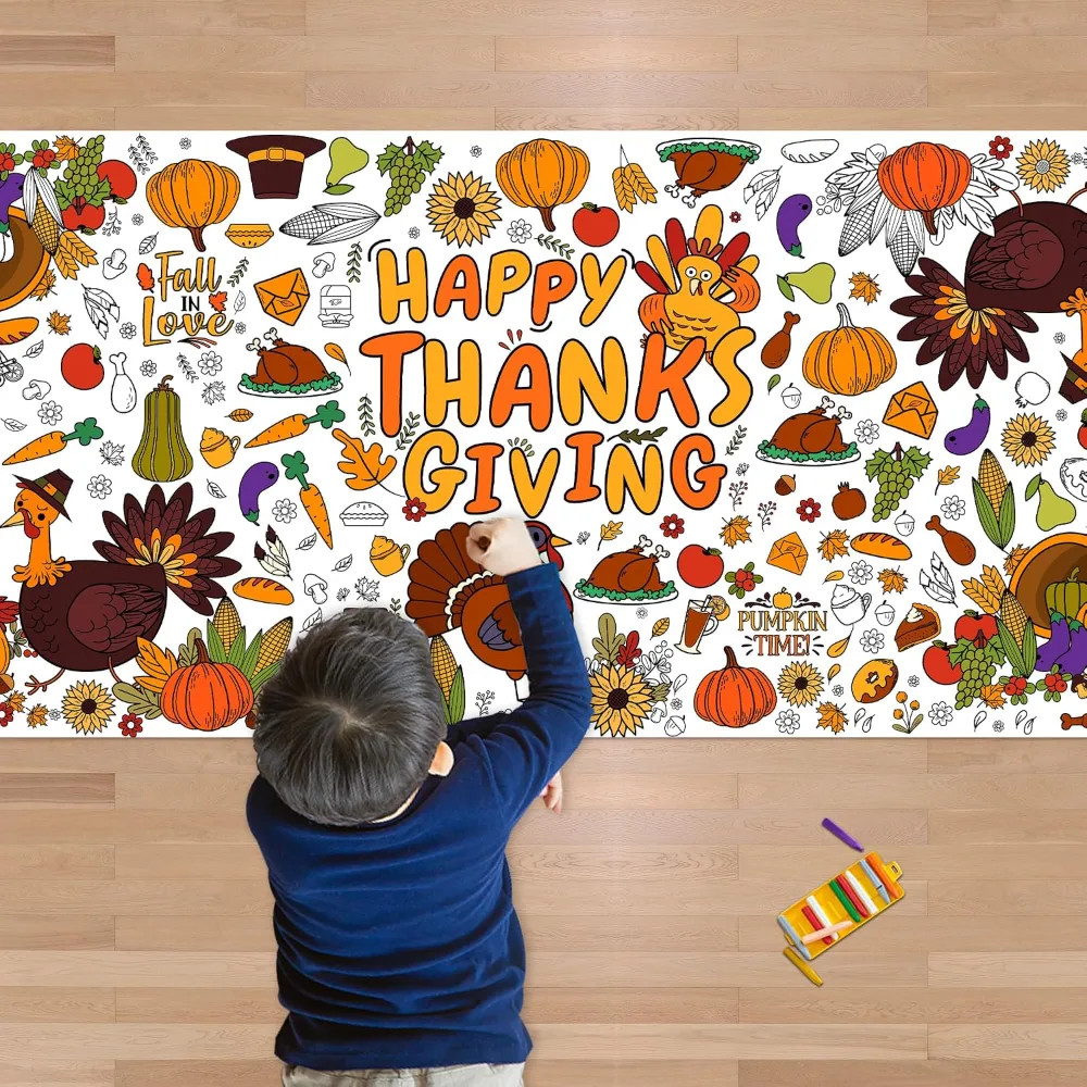 Thanksgiving Giant Coloring Poster/Tablecloth-Thanksgiving