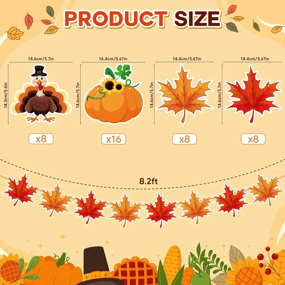 Thanksgiving Giant Coloring Poster with Thanksgiving Garland, view 3