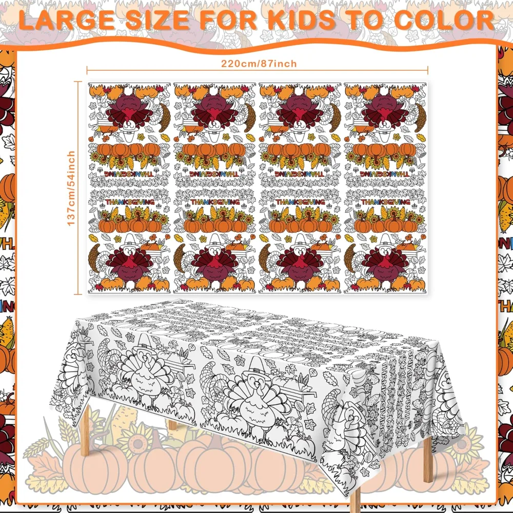 Thanksgiving Stickers & Coloring Rectangular Plastic, view 3