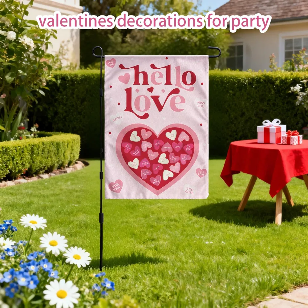 Valentines Day Decorations Heart Love Welcome Garden Flag, view 4
