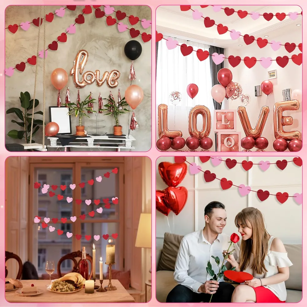 Valentines Day Decorations Heart Valentines Garland, view 4