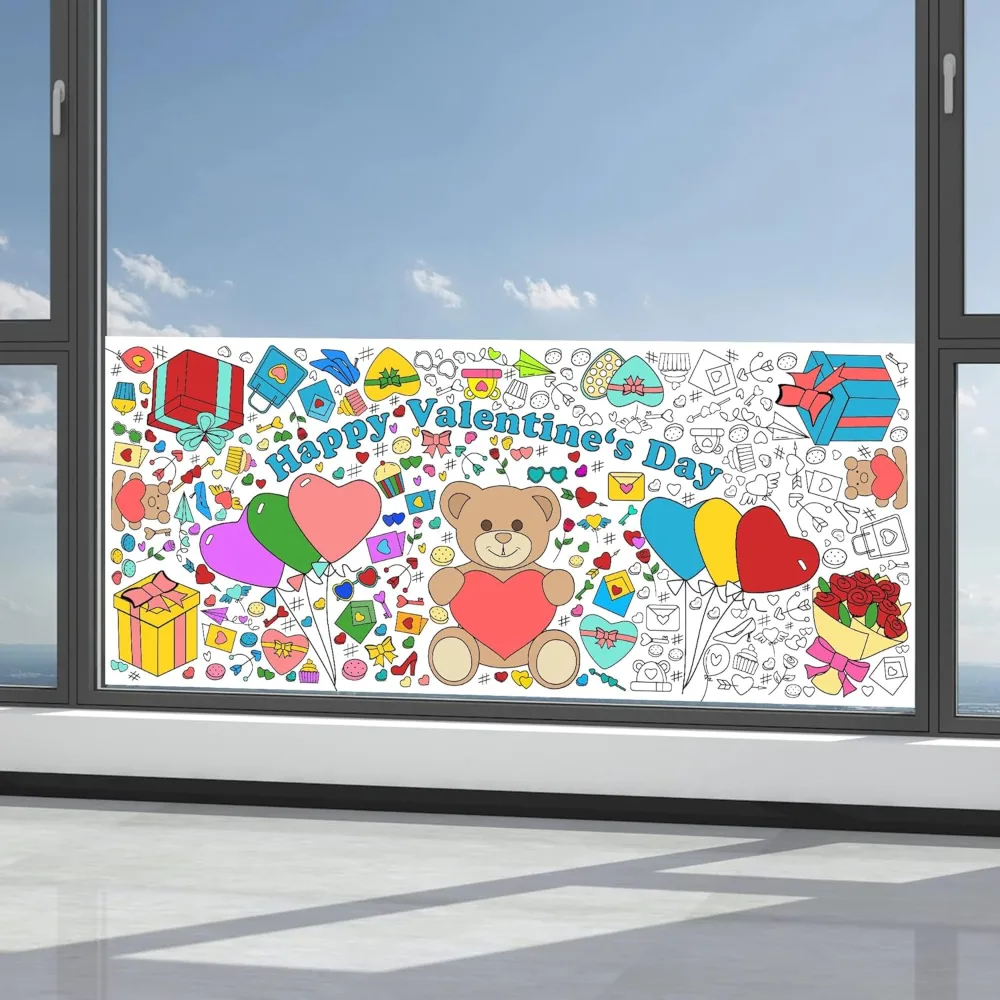Valentines Giant Coloring Poster/Tablecloth-Valentines Day, view 4