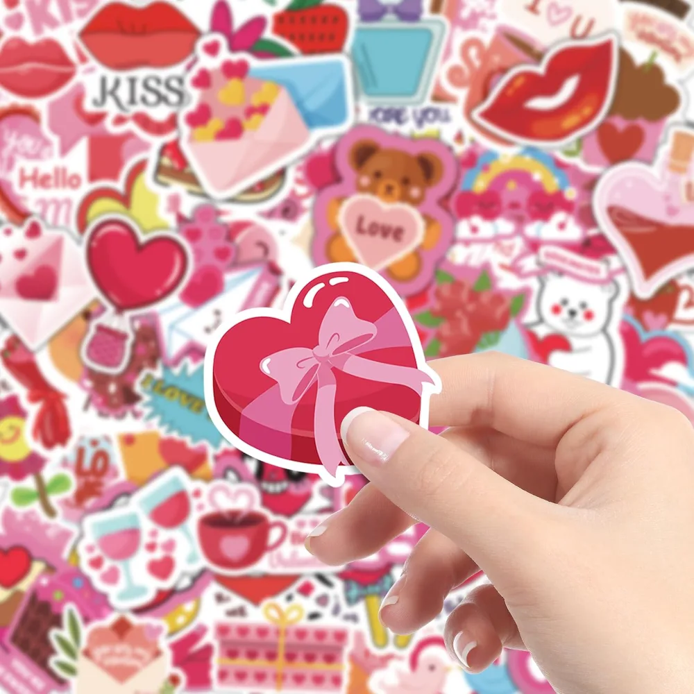 Valentines Stickers 100 PCS Heart Stickers for Kids Classroom, view 3