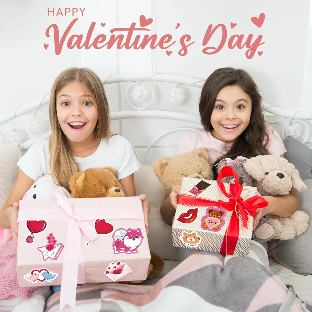 Valentines Stickers 100 PCS Heart Stickers for Kids Classroom, view 4