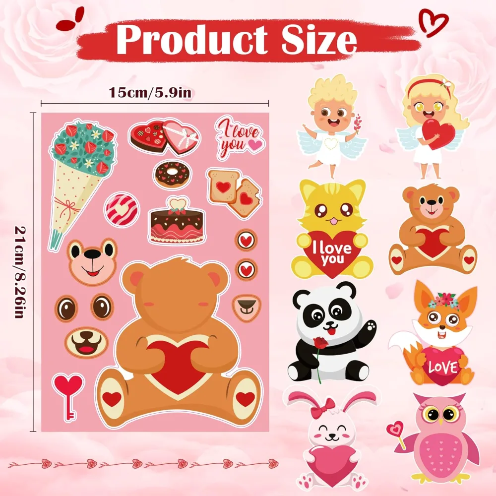 Valentines Stickers Valentines Day Gifts for Kids School, view 2
