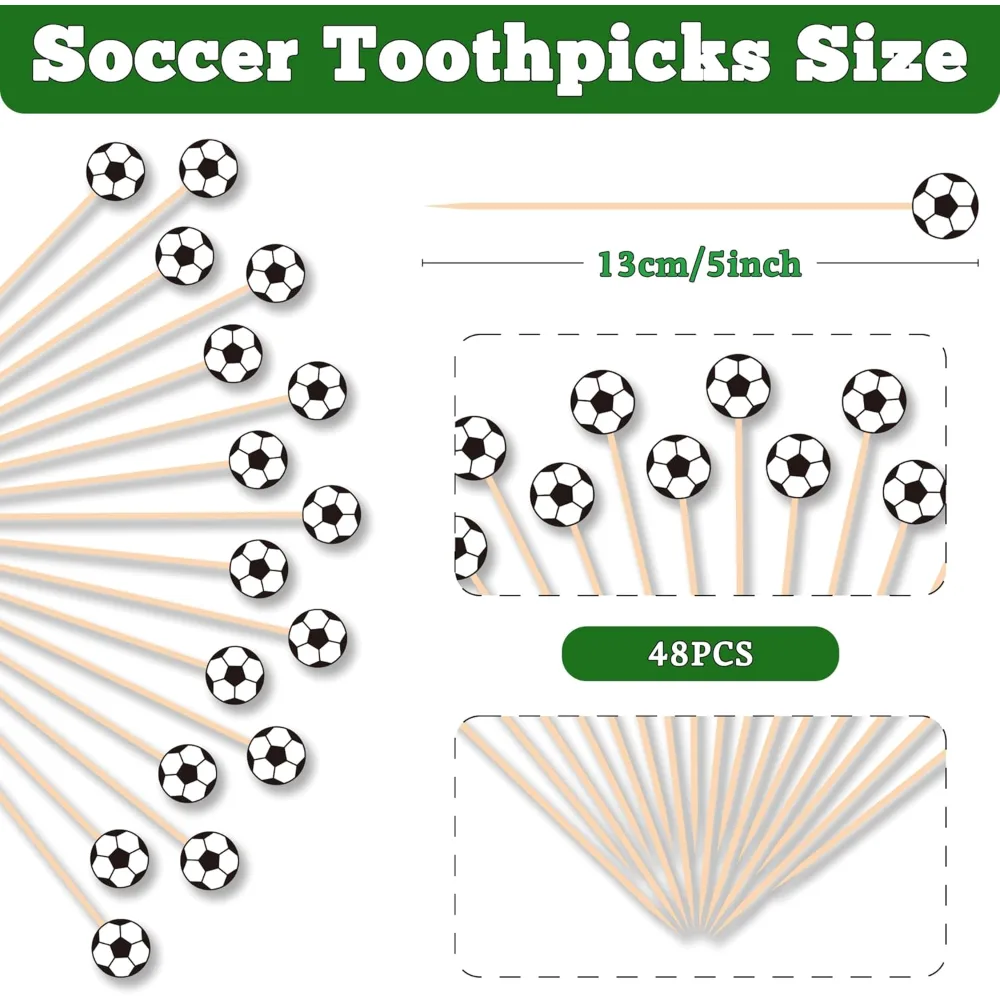 World Game Cup Decorations 2026-48 PCS Soccer Ball Cocktail, view 3