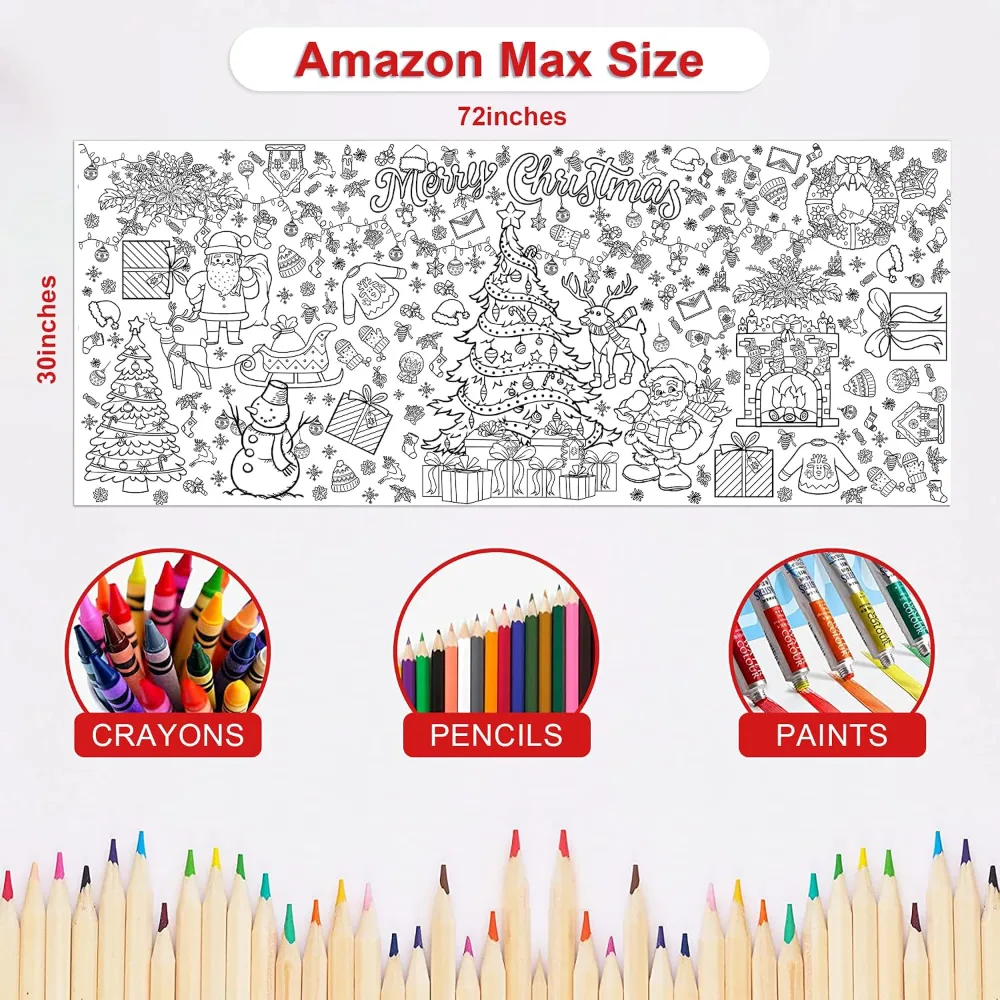 Xmas Giant Coloring Poster/Tablecloth-Christmas Crafts, view 2