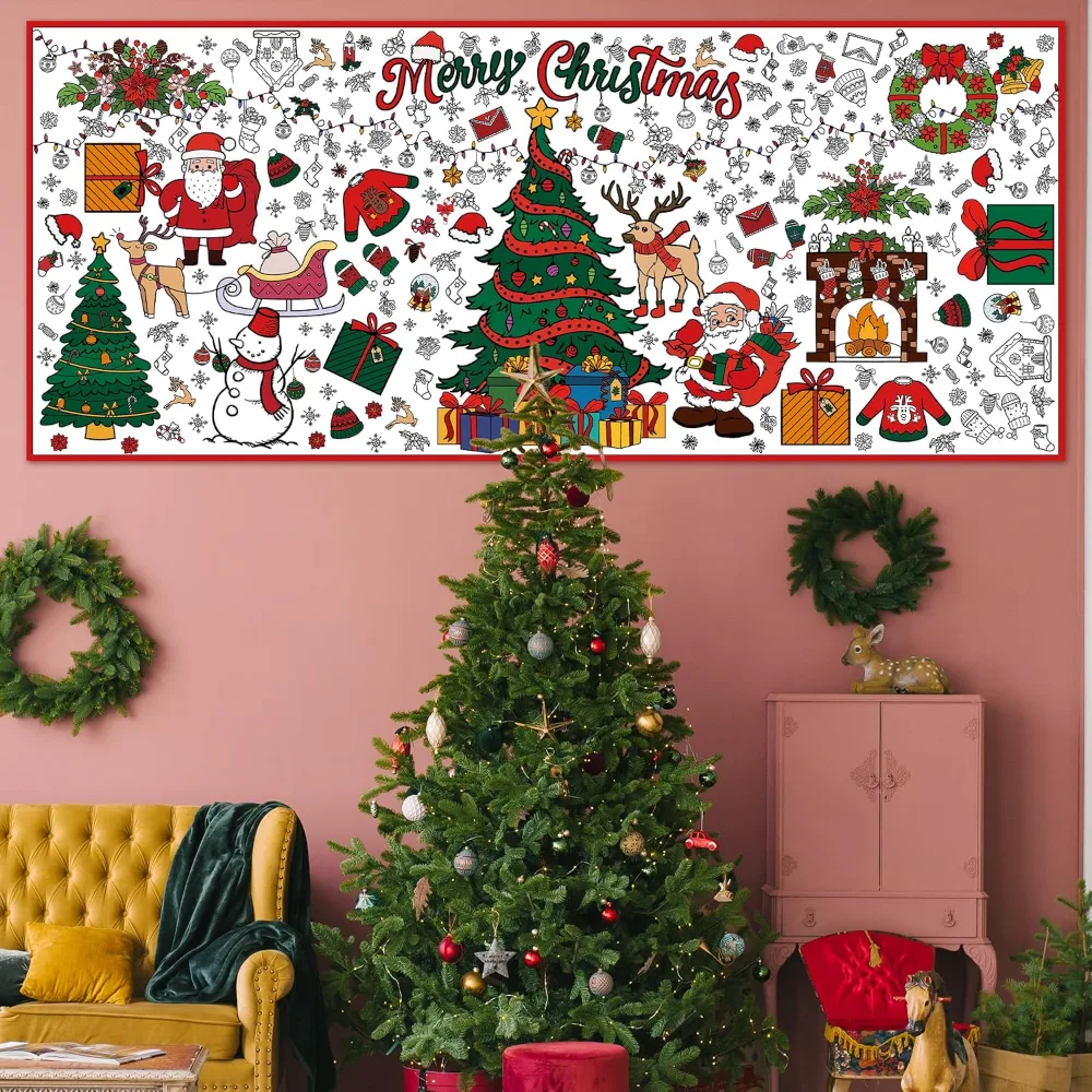 Xmas Giant Coloring Poster/Tablecloth-Christmas Crafts, view 4