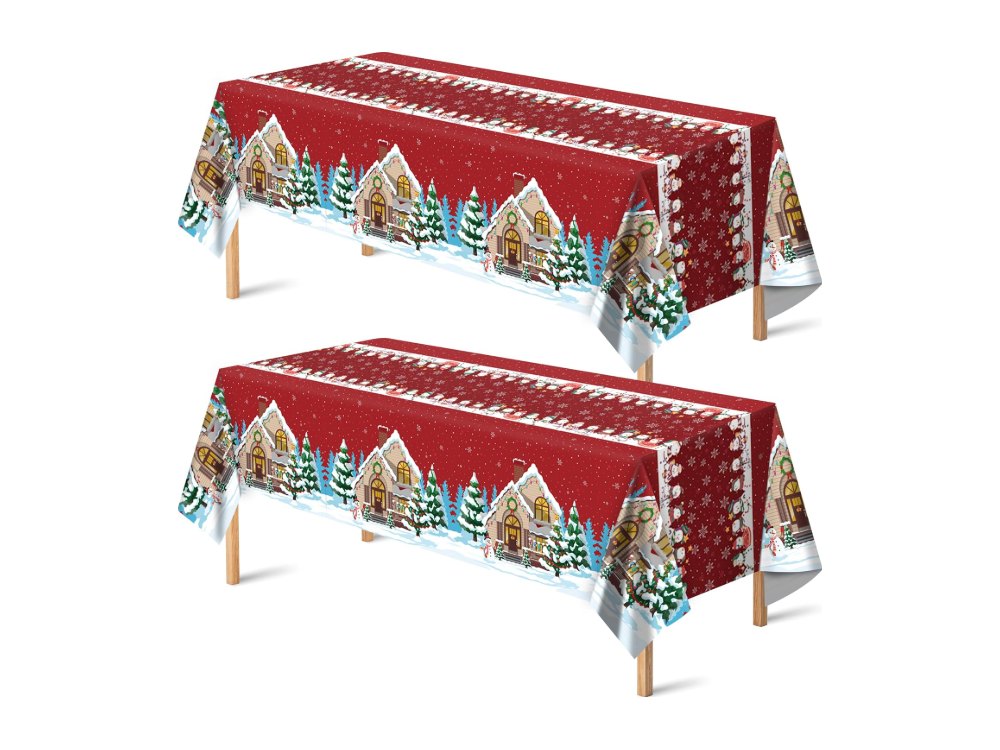 Christmas Party Decorations Snowman Plastic Tablecloth