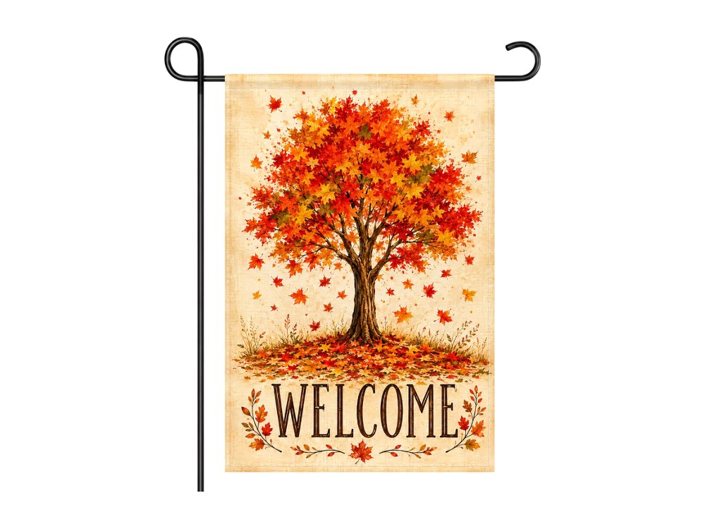Fall Decor Fall Maple Tree Welcome Garden Flag