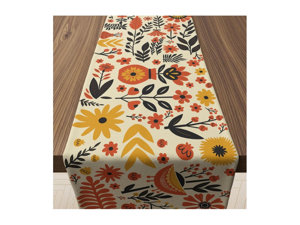 Fall Decor Floral Table Runner
