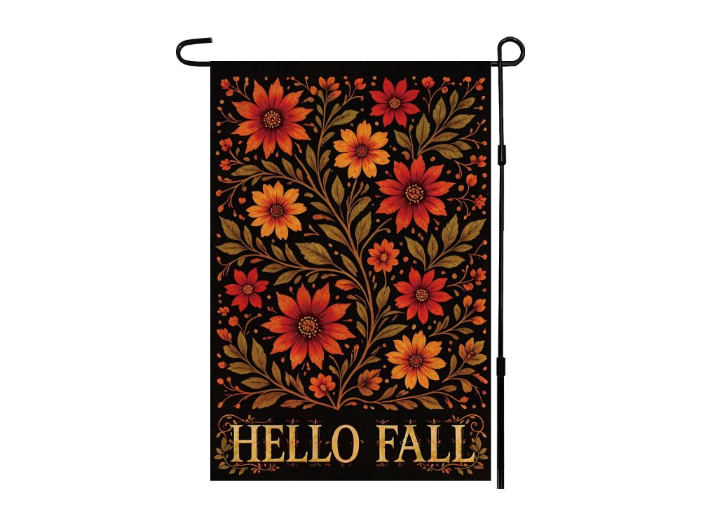Fall Decor Hello Fall Floral Garden Flag