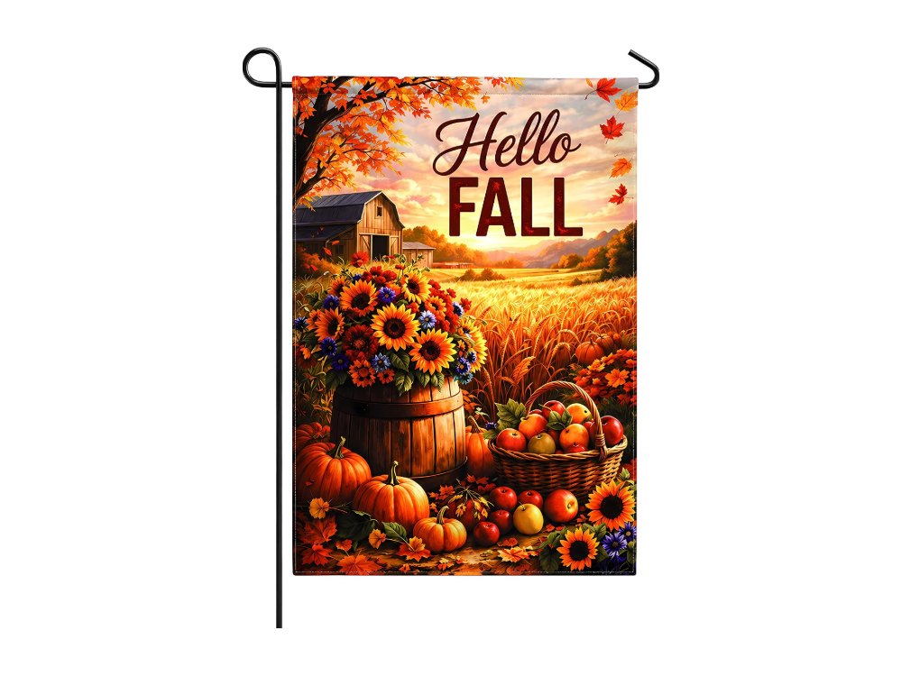 Fall Decor Hello Fall Garden Flag