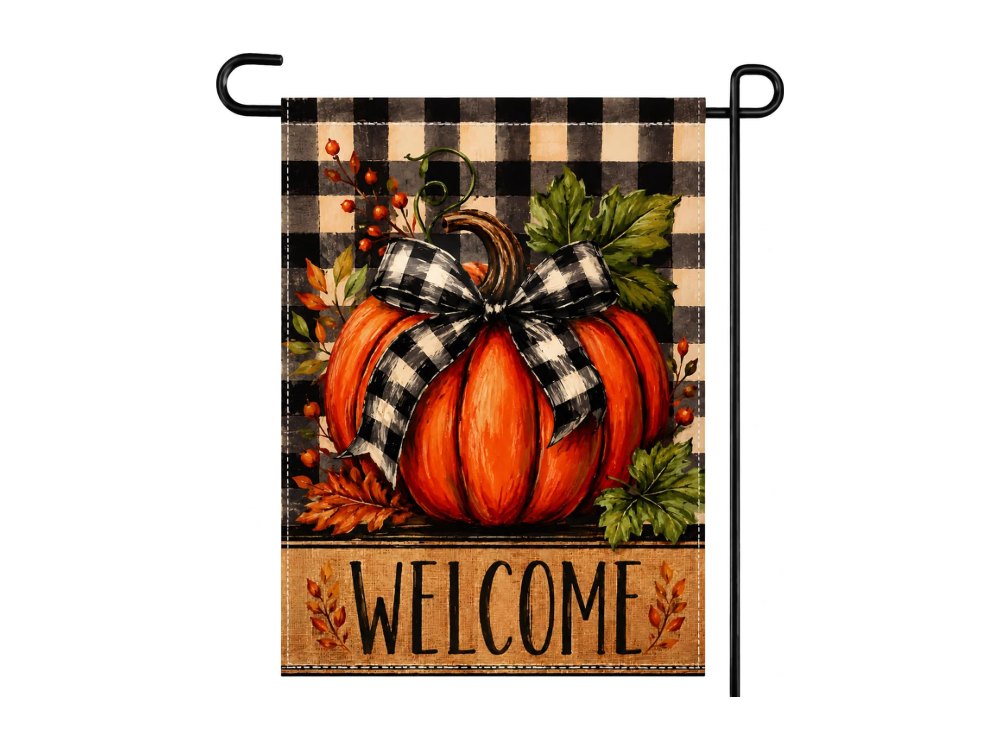 Fall Decor Pumpkin Welcome Garden Flag