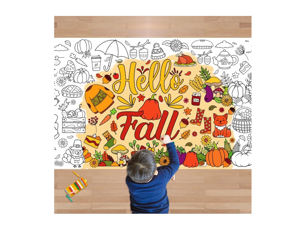 Fall Giant Coloring Poster/Tablecloth