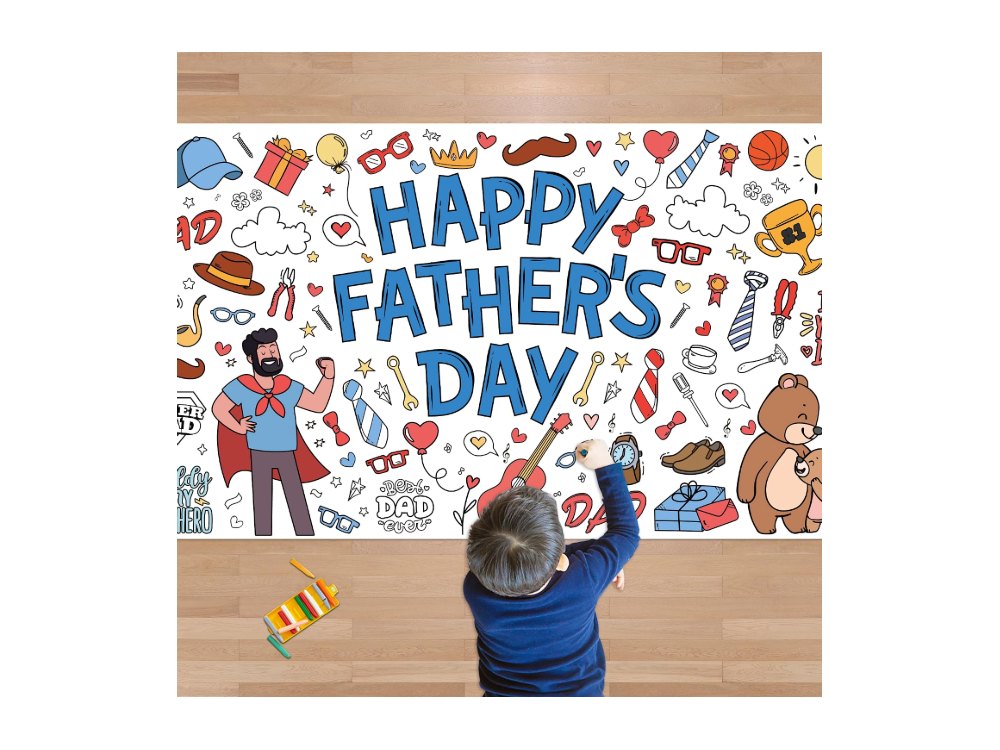 Fathers Day Giant Coloring Poster/Tablecloth