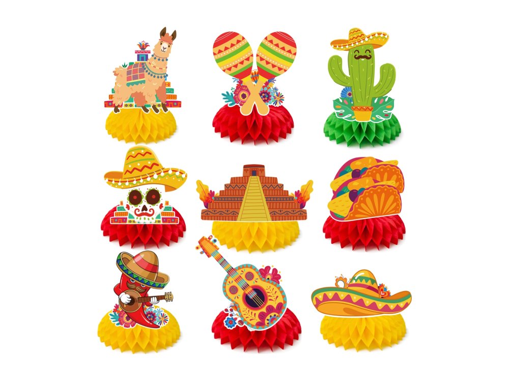Fiesta Party Decorations Cinco De Mayo Honeycomb for Table