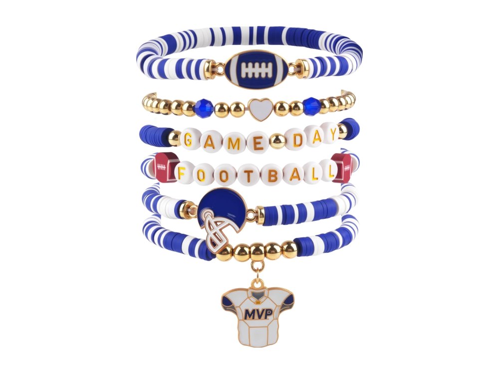 Football Accessories 6 Pack Game Day Bracelets