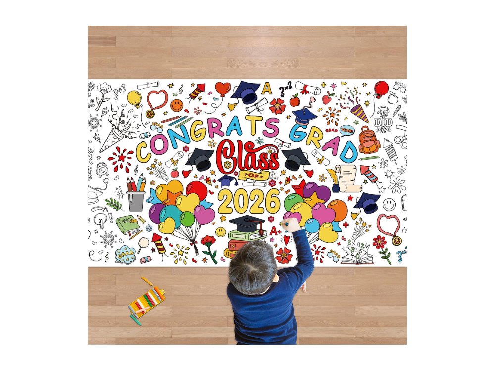 Graduation Giant Coloring Poster/Tablecloth