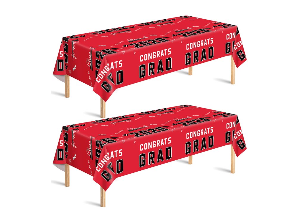 Graduation Party Decorations 2026 2027- Plastic Red