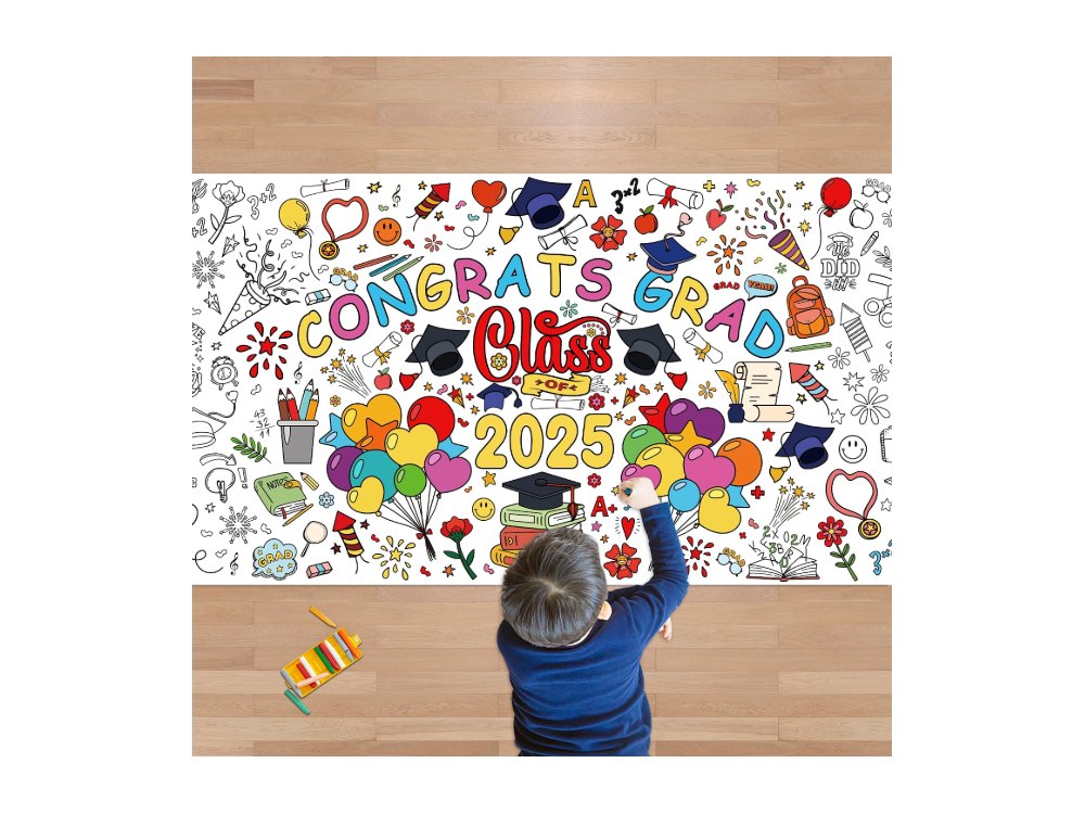 Graduation Tablecloth with Coloring Poster/Tablecloth
