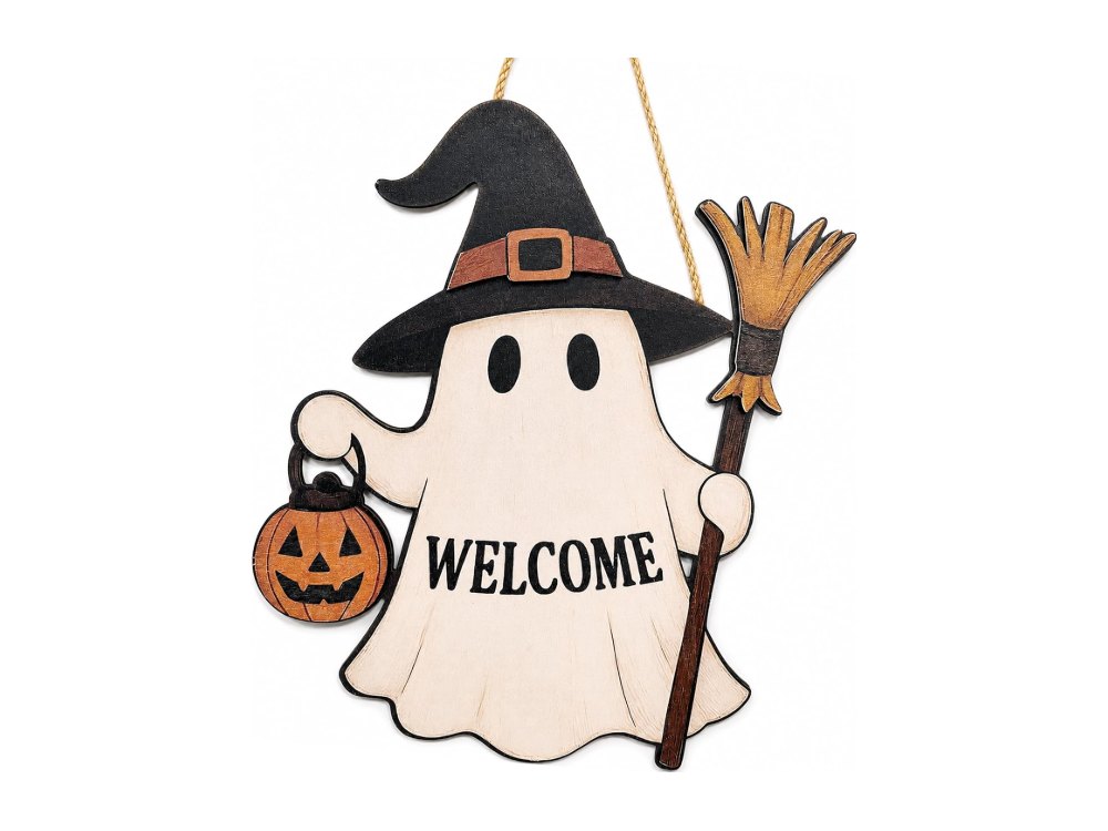 Halloween Decorations Halloween Wooden Ghost Welcome Sign