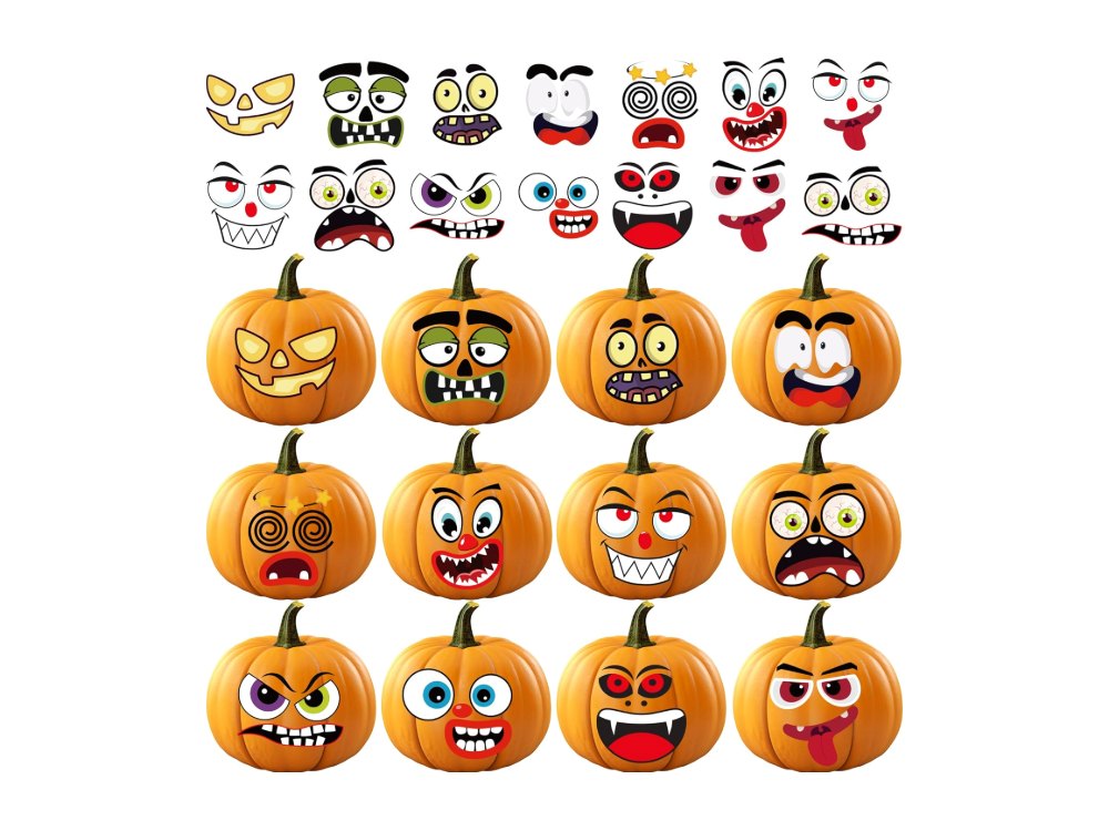 Halloween Party Favors 36 Pack DIY Pumpkin Face Stickers
