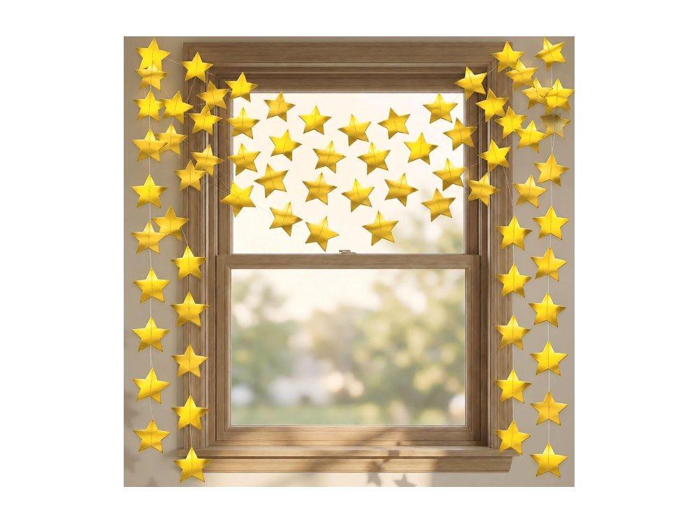Happy Birthday Decorations Gold Star Garland Banner Party