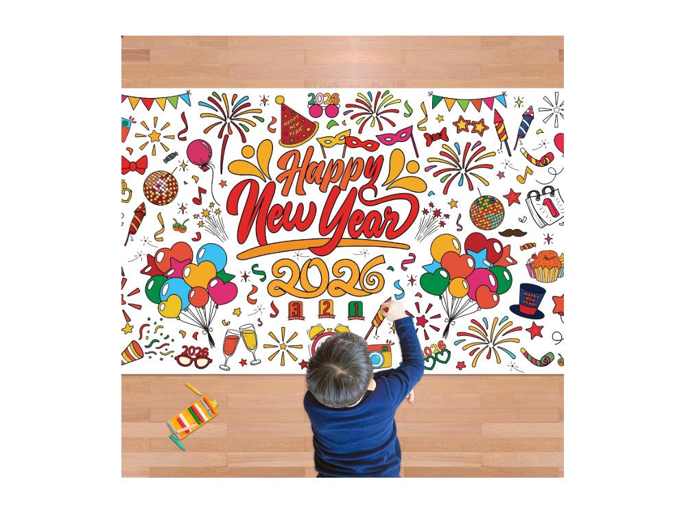 Happy New Year Giant Coloring Poster/Tablecloth