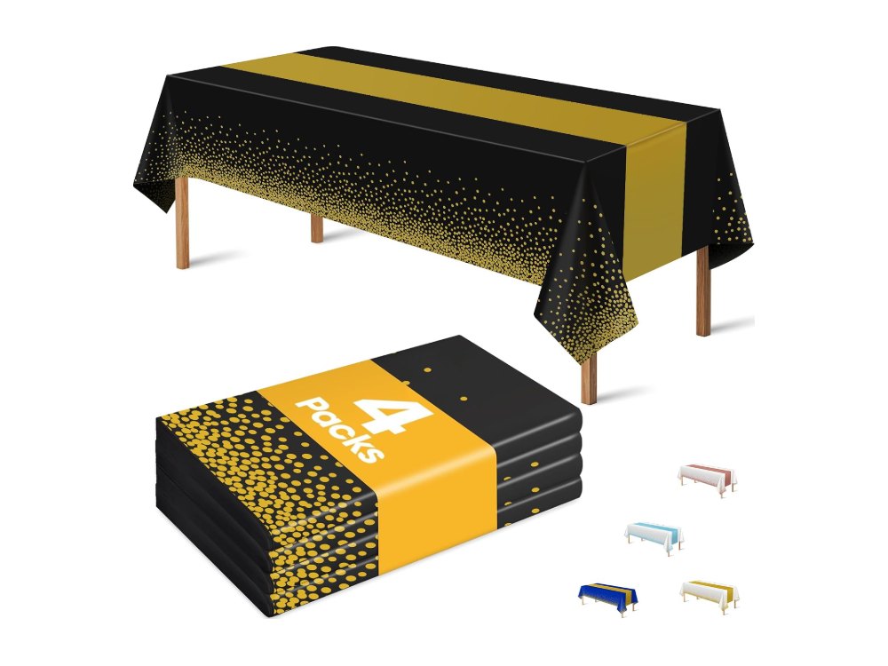 New Years Decorations 2027-4 Pack Disposable Plastic Table