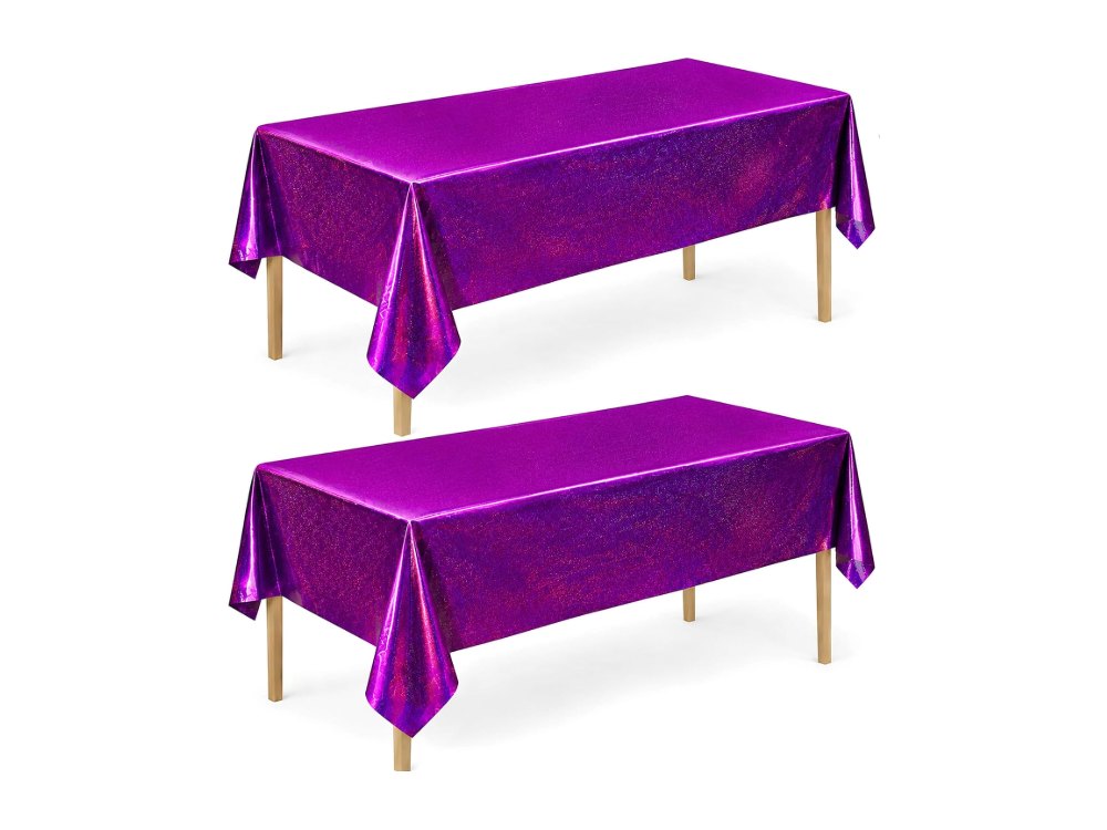 OHOME 2 Pack Laser Pink and Purple Tablecloth