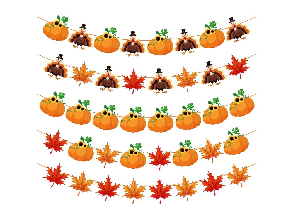 OHOME 2 Pack Thanksgiving Tablecloth with Thanksgiving Garland