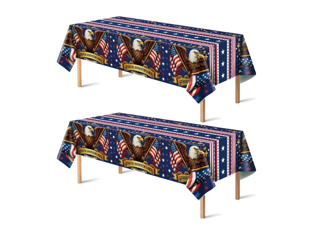 OHOME 250th Anniversary American Flag Tablecloth for 4th of July