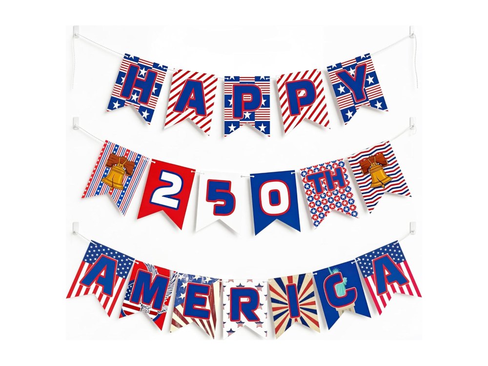 OHOME 250th Anniversary Decorations 250 Year USA Anniversary Banner
