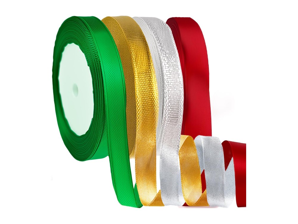 OHOME 4 Rolls Christmas Ribbons for Gift Wrapping