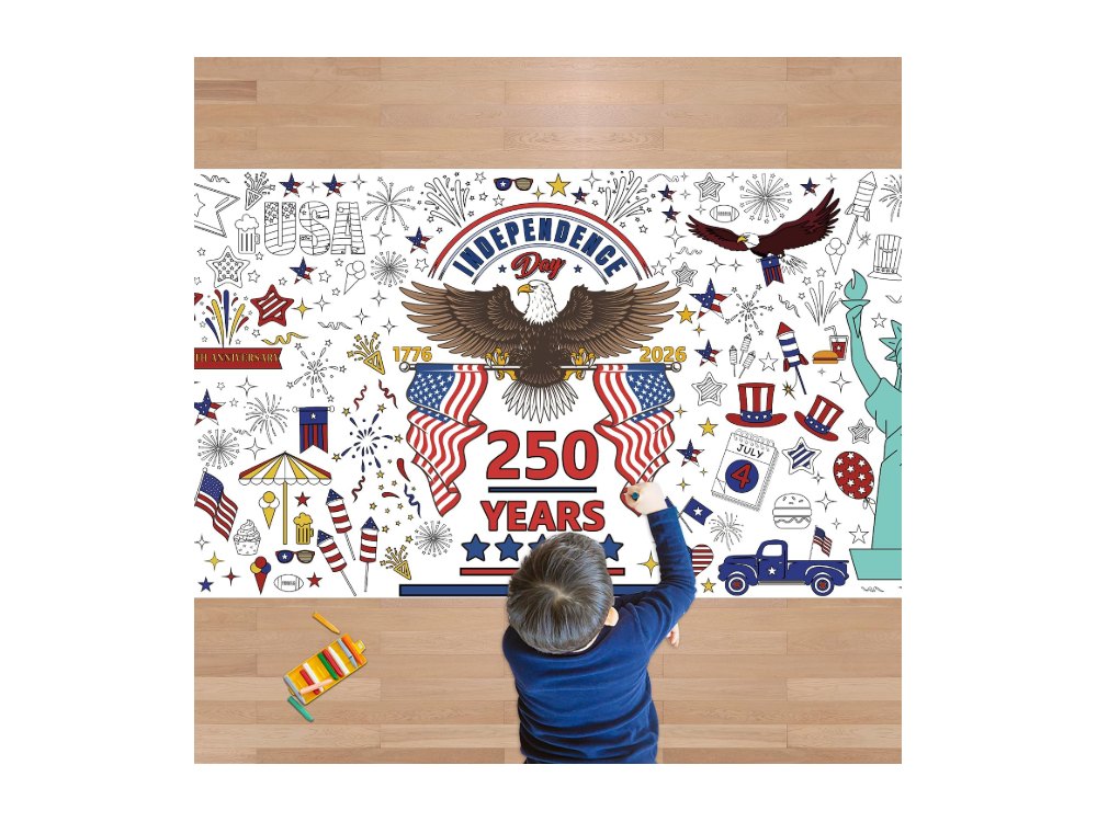 OHOME 4th of July Giant Coloring Poster/Tablecloth