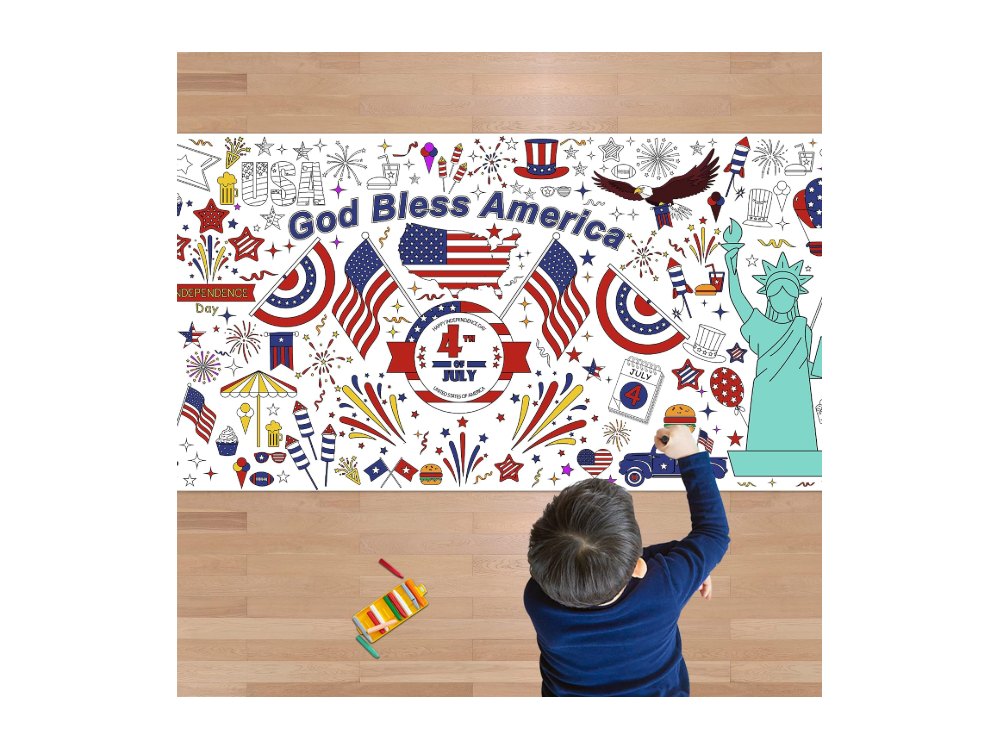 OHOME 4th of July Giant Coloring Poster/Tablecloth-4th of July