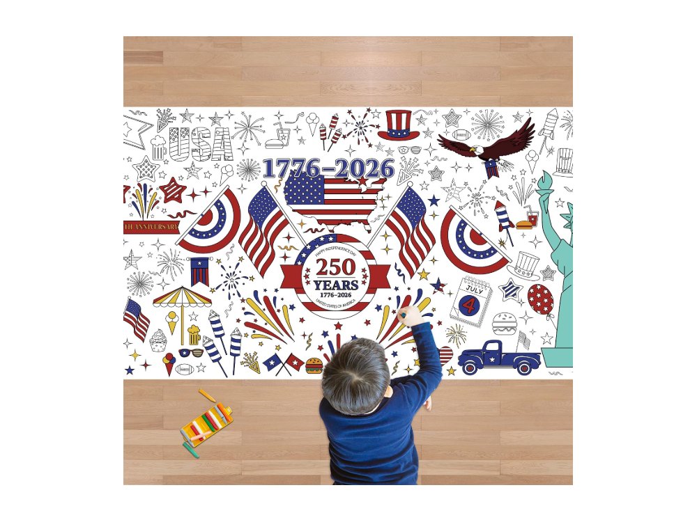 OHOME 4th of July Giant Coloring Poster/Tablecloth