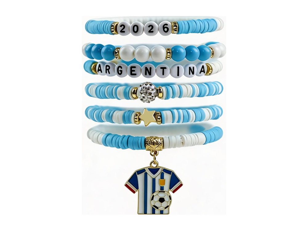 Soccer Party Favors 6 Pack Argentina Soccer Bracelets
