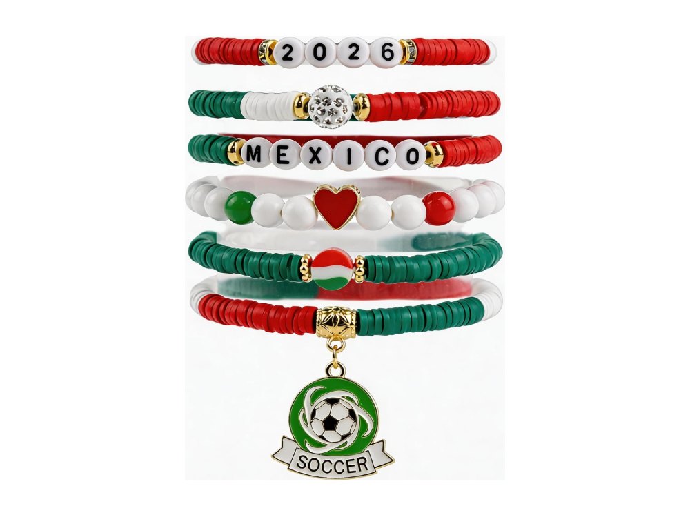 Soccer Party Favors 6 Pack Mexico Soccer Bracelets